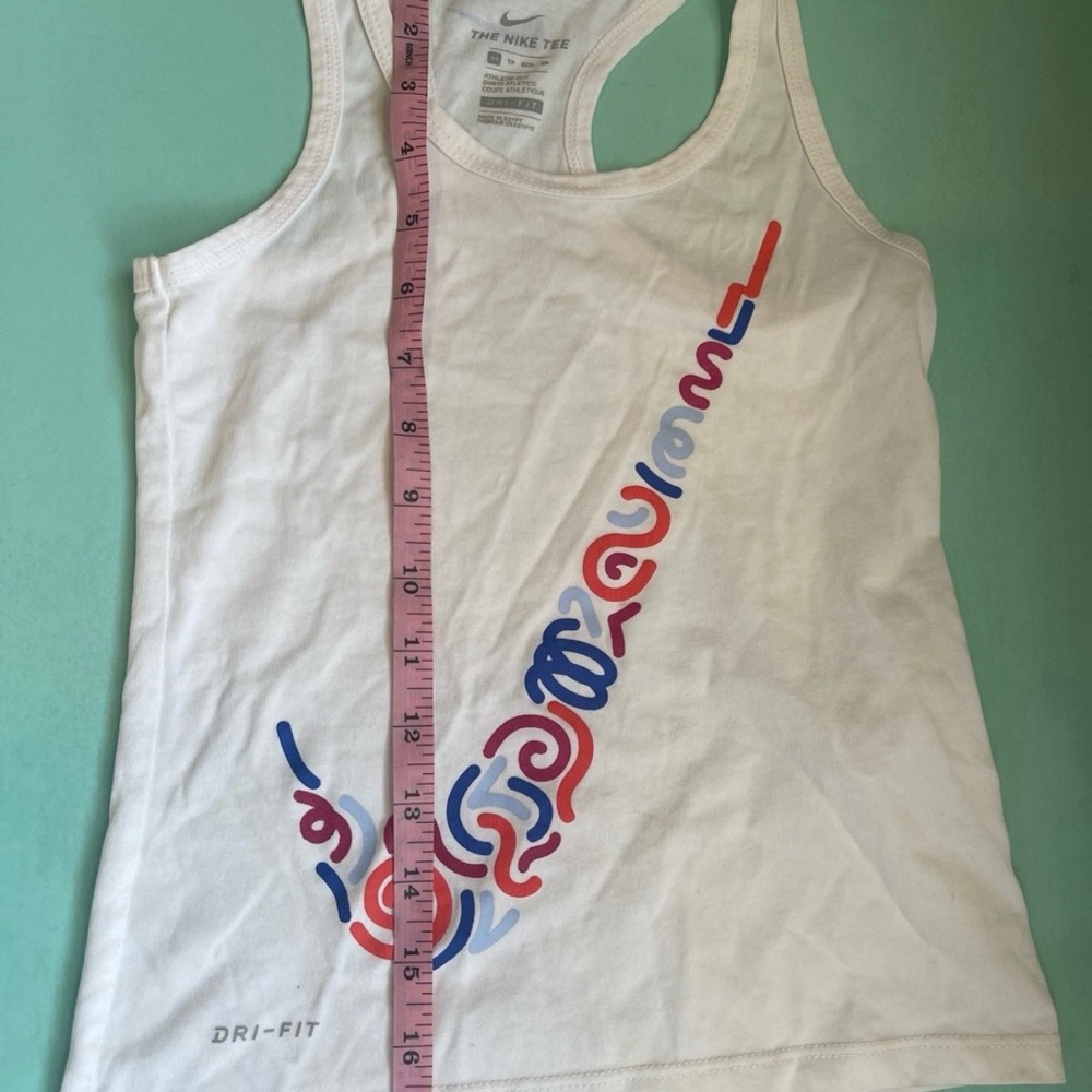 Nike Kids White Tank Top with Multicolor Design